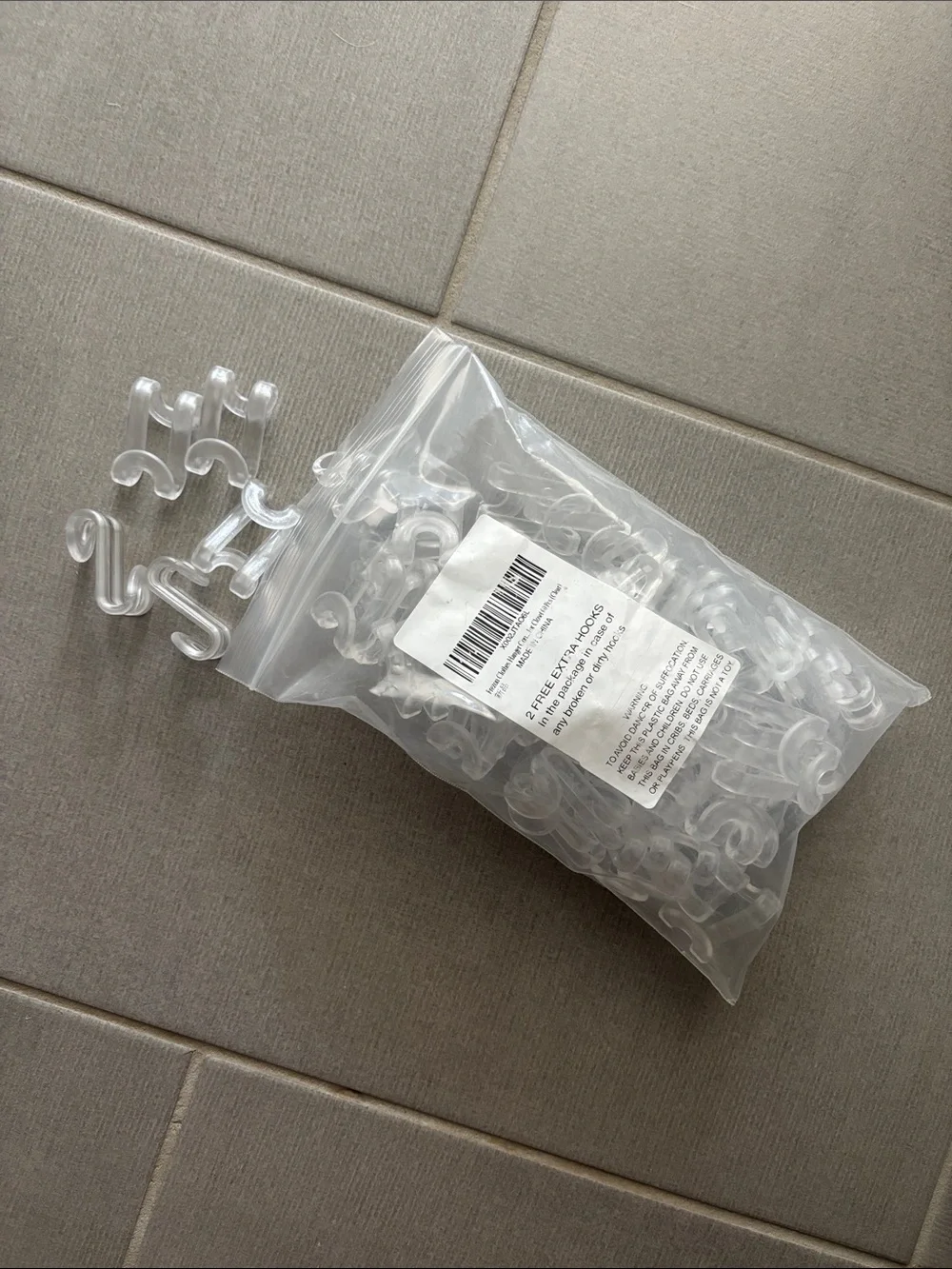 Transparent Connector Hooks For Hanger Clear Plastic Hooks - 50 Pack